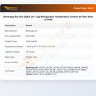 Beverage Air 502-206A 30" Cap Refrigerator Temperature Control W/ Slot Stem & Knob
