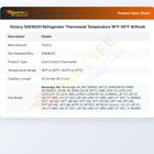 Victory 50616201 Refrigerator Thermostat Temperature 16&deg;F-50&deg;F W/Knob