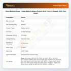 Duke 600541 Oven 3 Heat Switch Rotary Switch W/ 6 Term, D Stem & .150" Flat Down