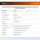 Pitco B6718701C S/S Temperature Probe W/ 9" Leads and Parker Fitting, 2 Pin White Terminal Block
