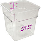 Cambro CAM4SFSCW441 4 Qt Camsquare Container Allergen-Free Storage