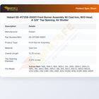Hobart 00-417258-00001 Front Burner Assembly W/ Cast Iron, W/O Head, 4-3/8" Top Opening, Air Shutter
