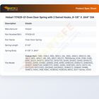 Hobart 117429-G1 Oven Door Spring with 2 Swivel Hooks ,6-1/8" X .844" DIA