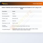 Hobart 712001A2 Cast Iron Burner W/Shields & Air Shutter 13-1/4" Long, 4-1/4" Wide