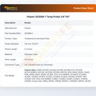 Hobart 353589-1 Temperature Probe Stainless Steel 1/4" X 4"