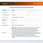 Dean 806-3515 Safety Thermostat, Temp 425F