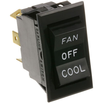 Montague 20318-1 DPDT Black Rocker Switch W/ 6 Terminals, On/Off/On, 20A/125V/277V