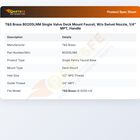 T&S Brass B0205LNM Single Valve Deck Mount Faucet; W/o Swivel Nozzle, 1/4" MPT, Handle