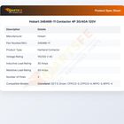 Hobart 346466-11 Contactor 4P 30/40A 120V