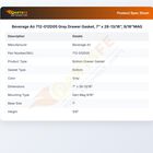 Beverage Air 712-012D05 Drawer Gasket Gray 7" X 28-13/16"
