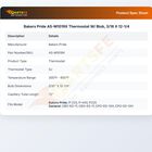 Bakers Pride AS-M1019X Thermostat SJ 3/16" X 12-1/4" 72" CAP