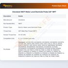 Cleveland 16671 Water Level Electrode Probe 3/8" MPT