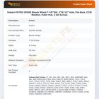 Hobart 415780-00008 Blower Wheel 7-1/8"DIA, 2"W, 1/2" Hole, Flat Back, CCW Rotation, Puller Hub, 2 Set Screws
