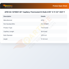 APW AS-1479801 36" Capillary Thermostat KX Bulb 3/16" X 11-1/2" 450&deg; F