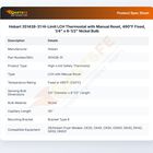 Hobart 351438-31 Hi-Limit LCH Thermostat with Manual Reset, 490&deg;F Fixed, 1/4" x 6-1/2" Nickel Bulb