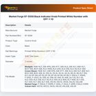 Market Forge 97-5559 Black Indicator Knob Printed White Number with OFF-1-10
