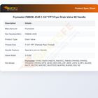Frymaster FM806-4145 1-1/4" FPT Fryer Drain Valve W/ Handle