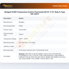 Blodgett 15365 Temperature Control Thermostat W/1/4" X 13" Bulb, K Type 100-200&deg;F