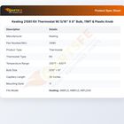 21081 RX Thermostat W/ 5/16" X 8" Bulb, 11MT & Plastic Knob