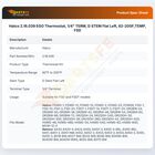 Hatco 2.16.039 EGO Thermostat, 1/4" TERM, D STEM Flat Left, 82-200F,TEMP, FSD