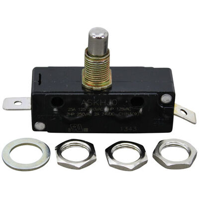 Montague EV-18 Push Button Switch W/ 2x 1/4" Tab Term, Mom On/off, 125/250V