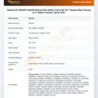 Hobart 00-410841-00028 Natural Gas Safety Valve W/ 1/2" Female Pipe Thread, 3.5" Water Column, 24/12 VDC,