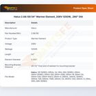 Hatco 2.08.130 54" Warmer Element, 208V 1250W,  .260" DIA