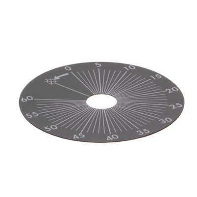 Blodgett 16820 Electric Pizza Oven Timer Lexan Dial Plate 1 Hour