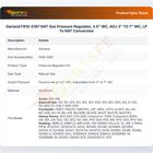 Garland F810-0187 NAT Gas Pressure Regulator, 3.5" WC, ADJ 3" TO 7" WC,  LP To NAT Conversion