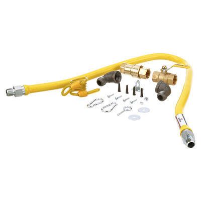 Dormont 68005954 Gas Hose Kit W/Gas Ball Valve & Restraining Cable, 1/2" X 48"