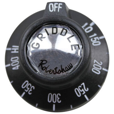 Jade Range 300-157-000 BJ Thermostat Knob, 1-15/16" DIA, OFF-LO-150-400F-HI, Mount 11/16" DIA, Position Notch up, 11/16" Long Protrusion