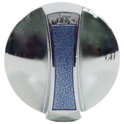 Imperial 4054 Broiler Burner Valve Knob Chrome OFF/ON 2-3/8" DIA 1/4" D-STEM Flat Up1/4" Protrusion