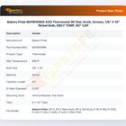 Bakers Pride BKPM1098X EGO Thermostat W/ Dial, Knob, Screws, 1/8" X 10" Nickel Bulb, 680 F TEMP, 60" CAP