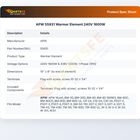 APW 55931 Warmer Element 240V 1600W