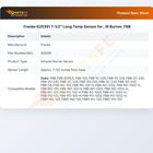 Franke 620391 7-1/2" Long Temp Sensor for , IR Burner, FBB
