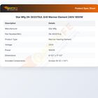 Star Mfg 2N-303375UL Grill Warmer Element 240V 1650W