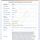 True E800313 Cooler Temperature Control, 9F To 36.5F
