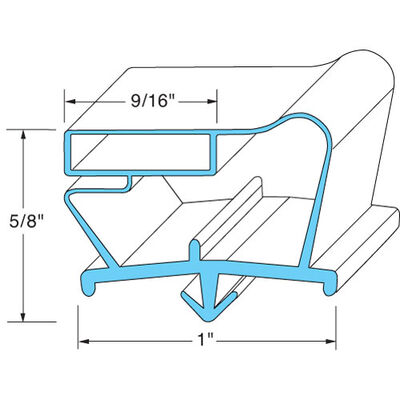 Beverage Air 703-538C Grey Door Gasket, 23-1/8" X 62-3/4", 9/16" MAG