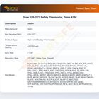 Dean 826-1177 Safety Thermostat, Temp 425F