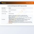 Continental Refrigerator 20207 Lift-Off Hinge Assembly