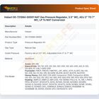 Hobart 00-721084-00001 NAT Gas Pressure Regulator, 3.5" WC, ADJ 3" TO 7" WC,  LP To NAT Conversion