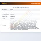 Pitco B8046101 Fryer Gas Burner 11"
