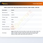 Hatco 2.08.111 48" New Style Warmer Element, 208V 1100W,  .260 DIA
