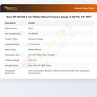 Stero 0P-651136 Dishwasher Pressure Gauge 2-1/2" 0-60 PSI 1/4" MPT
