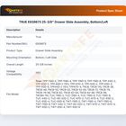 TRUE E939673 Drawer Slide Assembly Bottom Left
