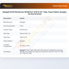 Blodgett 5376 Pilot Burner W/NAT/LP, 3/16"& 1/4" Tube, Flame Pattern Straight, Air Duct & Screw