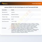 Jackson 05930-011-49-43 220 Degree Hi-Limit Thermostat W/ Bulb