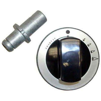 Garland 2522100 Gray Burner Valve Indicator Knob W/Protrusion, 2-3/16" DIA, Mount .262", Position Up/Down, 1" Protrusion for .25" D-STEM Flat Up