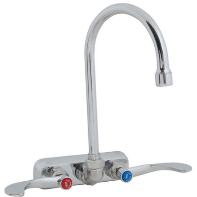 T&S Brass B-1146-04 4" Wall-Mounted Faucet w/ Wrist Blade & Handles