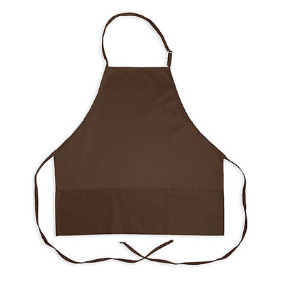 KNG 1040COF Adjustable Bib Apron Coffee 3 Pockets 27"